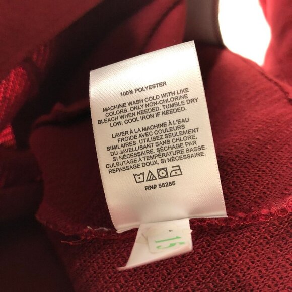 Express Womens Jacket Open Front Pockets Fleece Warm Red Size L - Picture 4 of 4